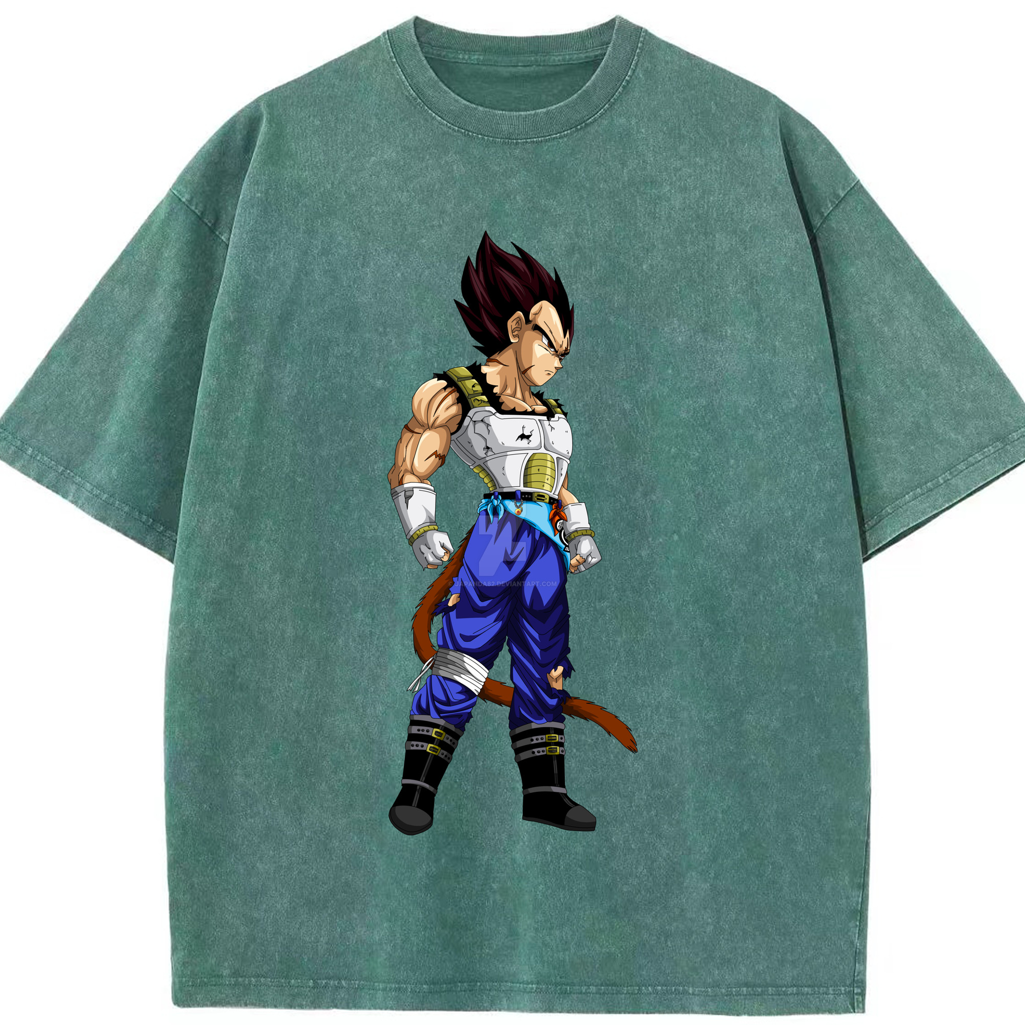 （画像用） ドラゴンボール ベジータ四世（Bejīta Yonsei）DRAGON BALL Vegeta IV 綿100% ヴィンテージ風 半袖Tシャツ（フロントプリント）